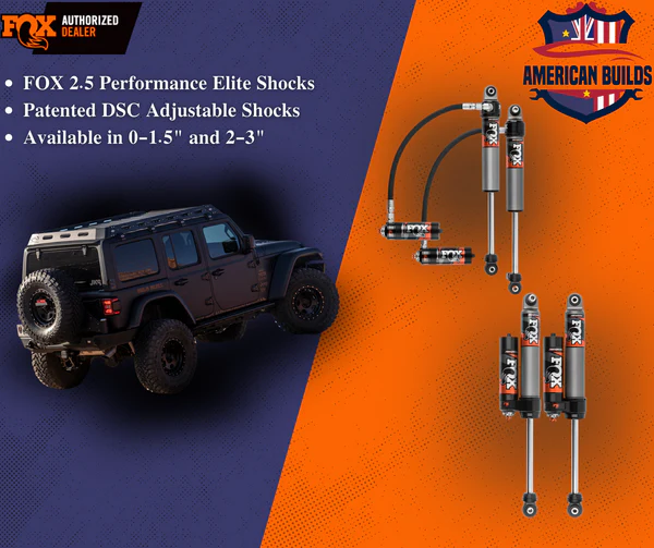 FOX 2.5 Performance Elite DSC Adjustable Shocks - Jeep Wrangler JL 2019+