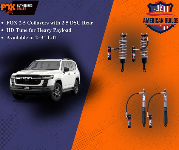 FOX 2.5 Performance Elite Coilover Front Shocks + 2.5 Performance Elite DSC Rear Shocks - HD Tune for Land Cruiser 300 LC300